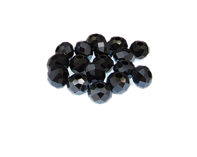(image for) Approx. 1oz. x 10x6mm Black/Gunmetal Rondelle Glass Bead - Click Image to Close