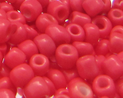 6/0 Pinky Red Opaque Glass Seed Bead, 1oz. Bag