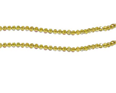 4 x 3mm Gold AB Finish Faceted Rondelle Bead, 8" string (image for) 4 x 3mm Gold AB Finish Faceted Rondelle Bead, 8" string