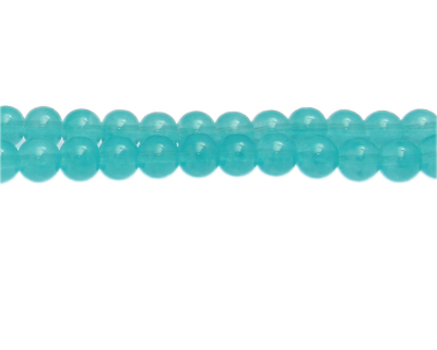 8mm Sea Aqua Jade-Style Glass Bead, approx. 55 beads