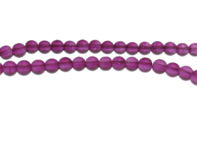 6mm Plum Semi-Matte Glass Bead, approx. 44 beads
