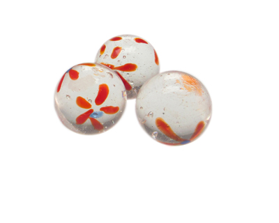 (image for) 24mm Crystal Floral Lampwork Glass Bead, 1 bead, NO Hole - Click Image to Close