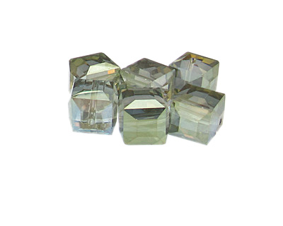(image for) 16mm Silver Faceted Cube Glass Bead, 6 beads
