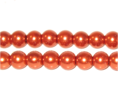 8mm Bronze Glass Pearl Bead, approx. 56 beads
