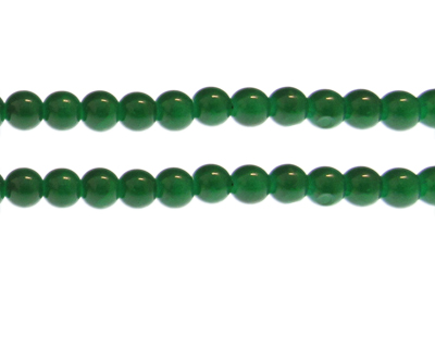 8mm Green Gemstone-Style Glass Bead, approx. 37 beads