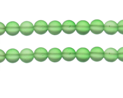 10mm Green Sea/Beach-Style Glass Bead, approx. 16 beads