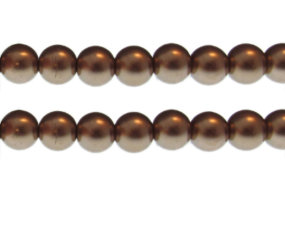 12mm Latte Glass Pearl Bead, approx. 18 beads
