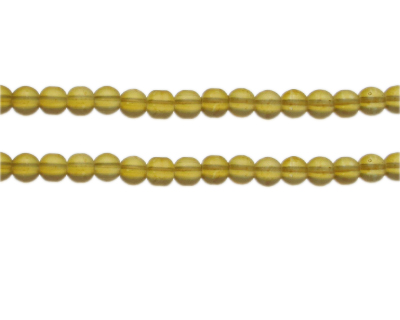 6mm Gold Semi-Matte Glass Bead, approx. 44 beads