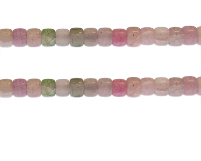 8 x 6mm Pink Pastel Rondelle Gemstone-Style Bead, 7.5" string