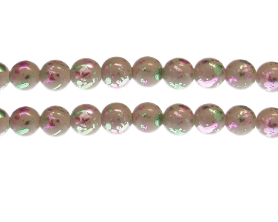 (image for) 10mm Pink Dusk Abstract Glass Bead, approx. 17 beads