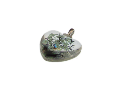 (image for) 24mm Pale Blue Heart Glass Pendant w/Tree