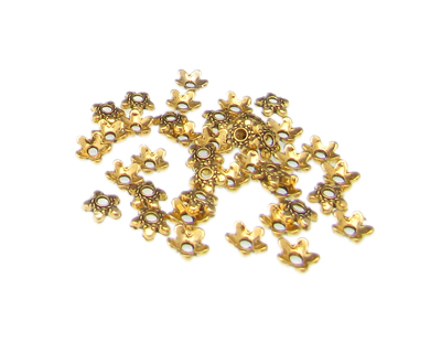 6mm Metal Gold Bead Cap, approx. 40 caps
