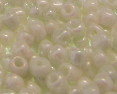 6/0 White Luster Glass Seed Bead, 1oz. Bag