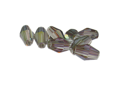 14 x 8mm Silver Faceted Bicone Glass Bead, 8 beads