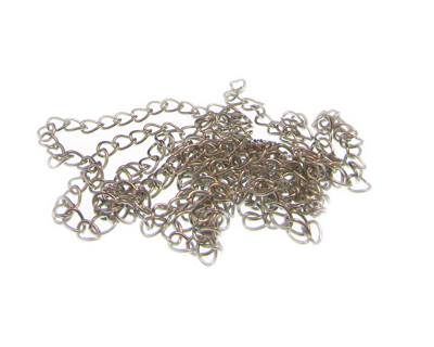 4mm Antique Silver Metal Link Chain, 40" length