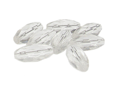 22 x 10mm Crystal Faceted Glass Oval Bead, 8 beads