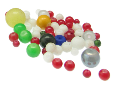 Approx. 1.5oz. x 6-14mm Color Opaque Glass Bead Mix