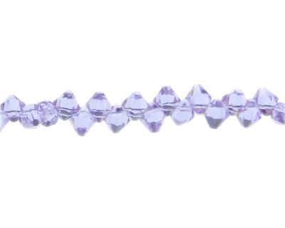 (image for) 8mm Lilac Faceted Side-Drilled Bi-cone Glass Bead, 20 beads