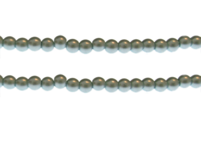 6mm Soft Teal Glass Pearl Bead, approx. 68 beads