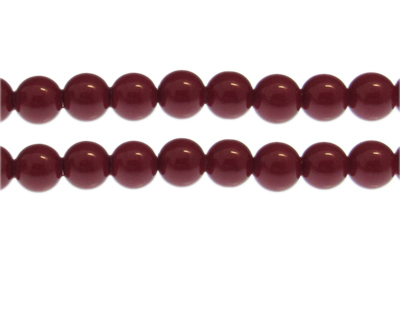 10mm Red Solid Color Glass Bead, approx. 20 beads