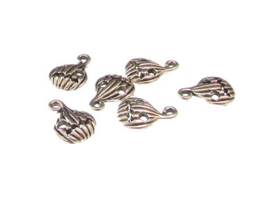 (image for) 16 x 12mm Pumpkin Silver Metal Charm, 6 charms - Click Image to Close