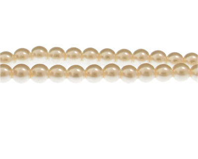8mm Eggshell Glass Pearl Bead, approx. 56 beads