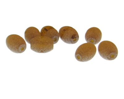 14 x 10mm Gold Oval Druzy-Style Glass Bead, 8 beads