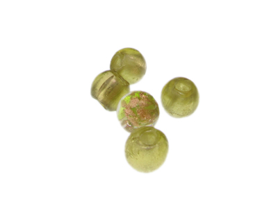 8mm Olive Foil Lampwork Glass Bead, 5 beads, large hole 8mm Olive Foil Lampwork Glass Bead, 5 beads, large hole