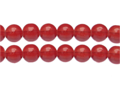 12mm Rich Blush Jade-Style Glass Bead, approx. 17 beads