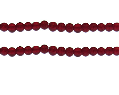 6mm Red Crackle Frosted Glass Bead, approx. 46 beads