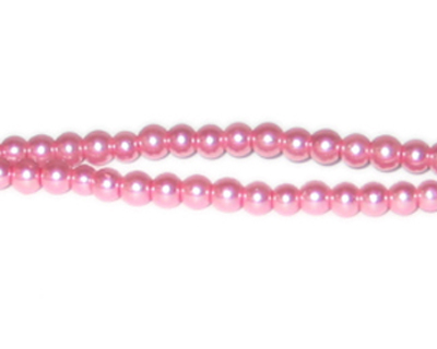 8mm Princess Pink Glass Pearl Bead, approx. 56 beads