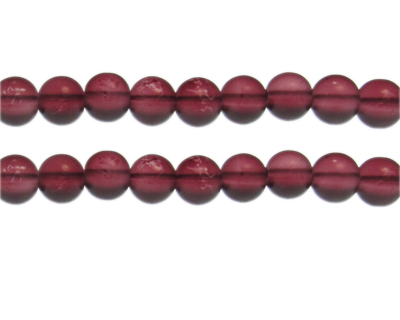 10mm Wine Semi-Matte Glass Bead, approx. 17 beads