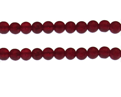 8mm Red Crackle Frosted Glass Bead, approx. 36 beads