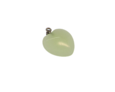 (image for) 20mm Pale Green Gemstone Heart Pendant