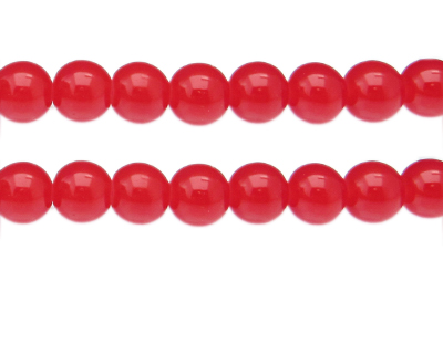 12mm Red Jade-Style Glass Bead, approx. 17 beads