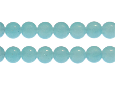 (image for) 12mm Soft Blue Jade-Style Glass Bead, approx. 18 beads - Click Image to Close