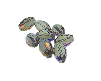 (image for) 16 x 10mm Deep Silver Luster Bicone Glass Bead, 8 beads - Click Image to Close