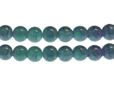 12mm Blue/Purple Duo-Style Glass Bead, approx. 13 beads