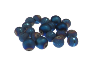 Approx. 1oz. x 8-10mm Blue Druzy-Style Glass Bead Mix