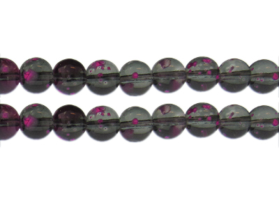 10mm Silver Bloom Spray Glass Bead, approx. 28 beads