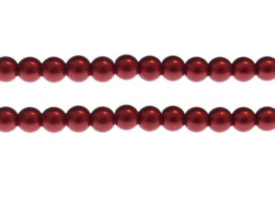8mm Strawberry Glass Pearl Bead, approx. 54 beads