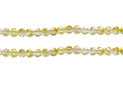 6mm Buttercup Crackle Spray Glass Bead, approx. 70 beads