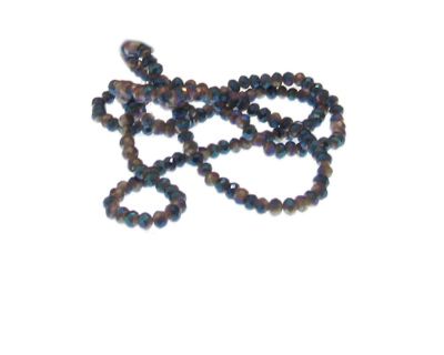 (image for) 2mm Blue Silver Luster Glass Beads, 16" string - Click Image to Close
