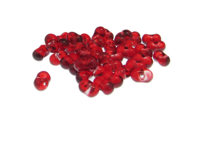 Approx. 1.2oz. x 8x6mm Red Glass Peanut Beads