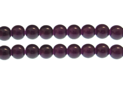 10mm Plum Gemstone-Style Glass Bead, approx. 17 beads
