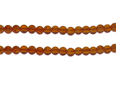 6mm Rust Crackle Frosted Glass Bead, approx. 46 beads