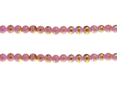 6mm Pink Prettiness Abstract Glass Bead, approx. 43 beads