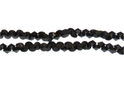 (image for) 4mm Black Bicone Glass Bead, 11" string, side-drilled - Click Image to Close