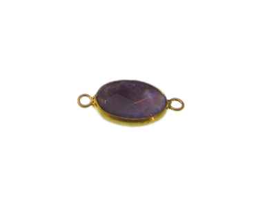 (image for) 24 x 18mm Amethyst Gold Gemstone Pendant