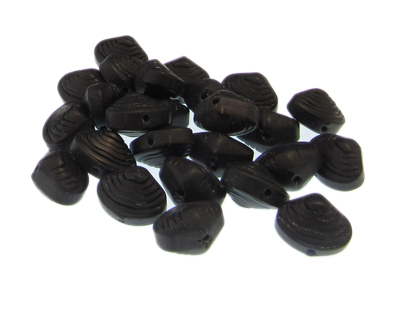 (image for) Approx. 1oz. x 12 x 10mm Shell Black Glass Bead - Click Image to Close